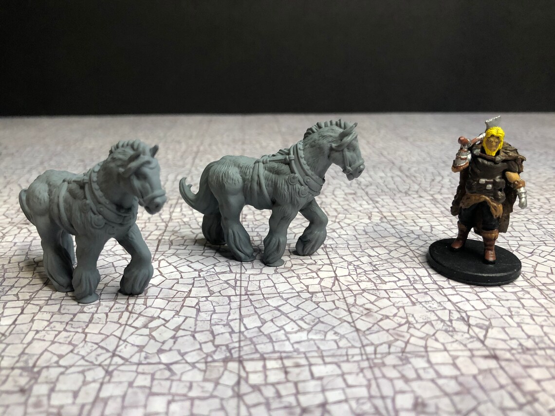 Horse Minis 3D Printed Model 28/32mm Scale RPG Fantasy Games | Etsy