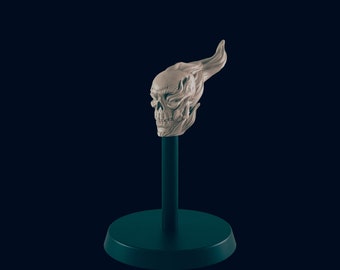 Flame Skull Mini - 3D Printed Model 28/32mm Scale RPG Fantasy Games D&D Tabletop Game