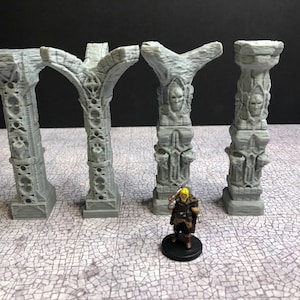 Stone Columns - 3D Printed Model 28/32mm Scale RPG Fantasy Games D&D Tabletop Game