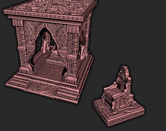 3D Printed Throne Dias Playset: 28mm RPG Tabletop Terrain