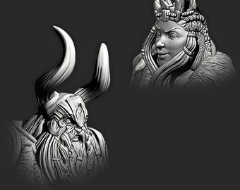 Miniatura de Gigante de Gelo: Modelo de RPG impresso em 3D, escala de 28 mm