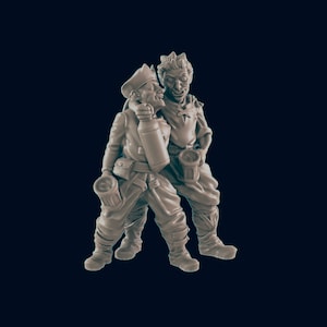 Pair of Drunks Minis - 3D Printed Model 28/32mm Scale RPG Fantasy Games D&D Tabletop Game