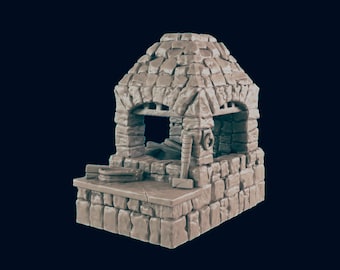 3D Printed Blacksmith Shop: 28mm RPG Terrain Playset
