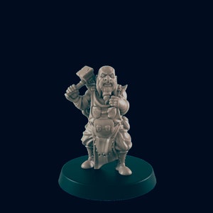 Dwarven Blacksmith Minis - 3D Printed Model 28/32mm Scale RPG Fantasy Games D&D Tabletop Game