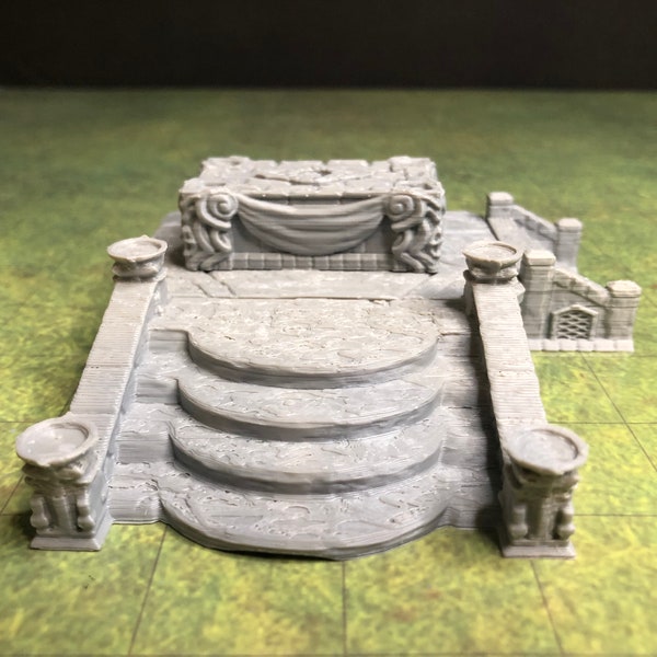 Altar and Dias Terrain Playset - 3D Printed Model 28/32mm Scale RPG Fantasy Games D&D Tabletop Game