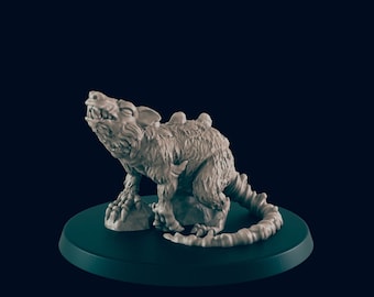 3D Printed Giant Rat Mini: 28mm RPG Tabletop Model