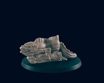 Giant Eel Miniature: 3D Printed RPG Model, 28mm Scale
