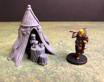 Fortune Teller Tent Mini Playset: 28mm Scale RPG Terrain
