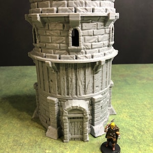 Stone Watchtower (4 Floors!) - 3D Printed Model 28/32mm Scale RPG Fantasy Games D&D Tabletop Game
