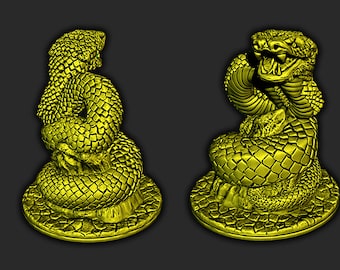 3D Printed Desert Viper Miniature: 28mm RPG Tabletop Model