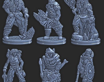 Ice Tribe Minis - 3D Printed Model 28/32mm Scale RPG Fantasy Games D&D Tabletop Game