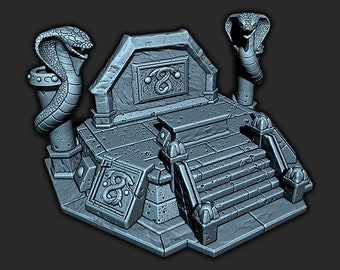 Snake Alter - 3D Printed Model 28/32mm Scale RPG Fantasy Games D&D Tabletop Game