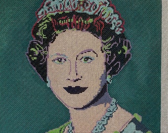Queen Hand-Painted Needlepoint Canvas