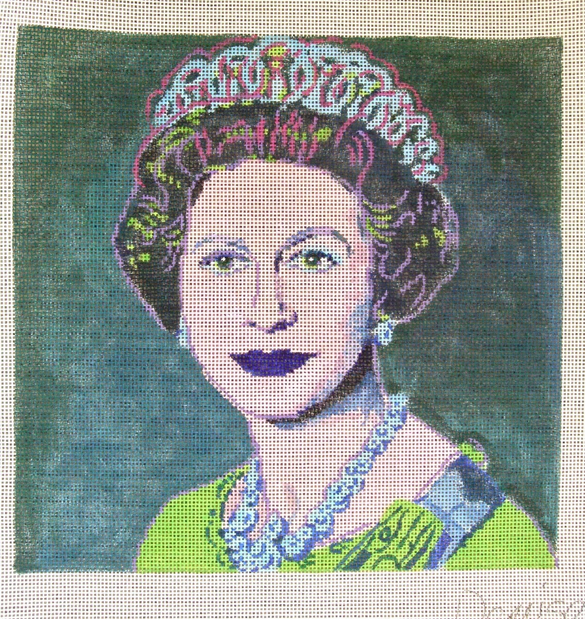 Queen HandPainted Needlepoint Canvas Etsy