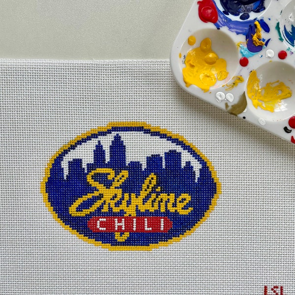 Skyline Chili - Hand Painted Needlepoint Ornament