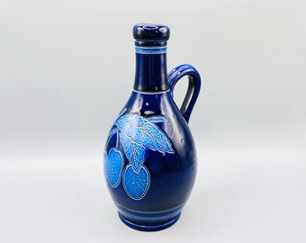 Vintage Salt-Glazed Stoneware Jug | Cobalt Blue Grey | French | Betschdorf Alsace