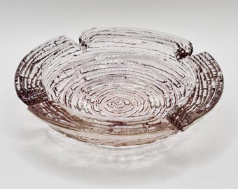 Cinzeiro vintage Anchor Hocking Soreno | Porta-joias de vidro rosa claro estilo meados do século XX