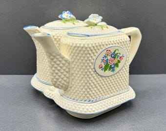 Double the Charm | Vintage K Japan Twin Teapots with Floral Lids (c. 1920–40) | Rare