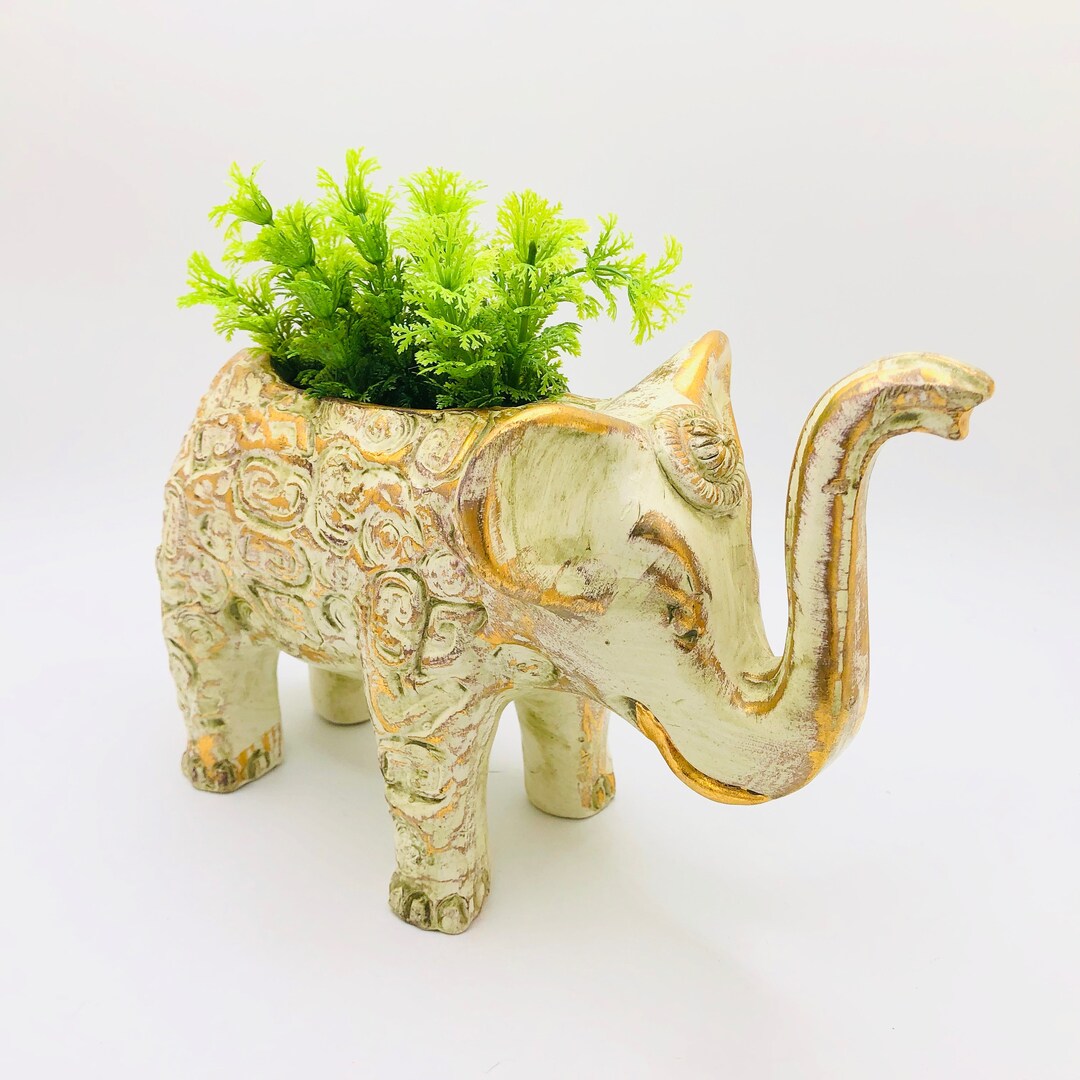 Mid Century Modern Fantastic Ceramic Elephant Planter Italy Heavy