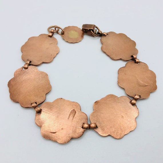 1950s Western Themed Copper Link Bracelet Novelty… - image 3
