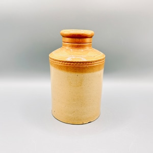 Rare Vintage Salt Glazed Two-Toned European Stoneware Crock | Perfect for Florals or Decor