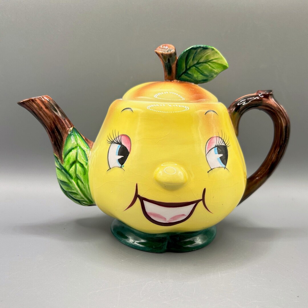Vintage Pearfaced Teapot Quirky Midcentury Charm Mid Century