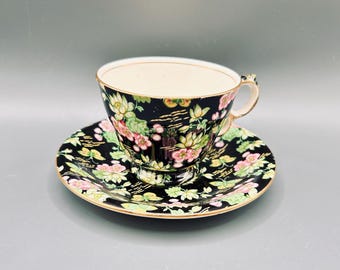Servizio da tè vintage anni '50 Royal Winton Orient Chintz con tazza e piattino / Grimwades China
