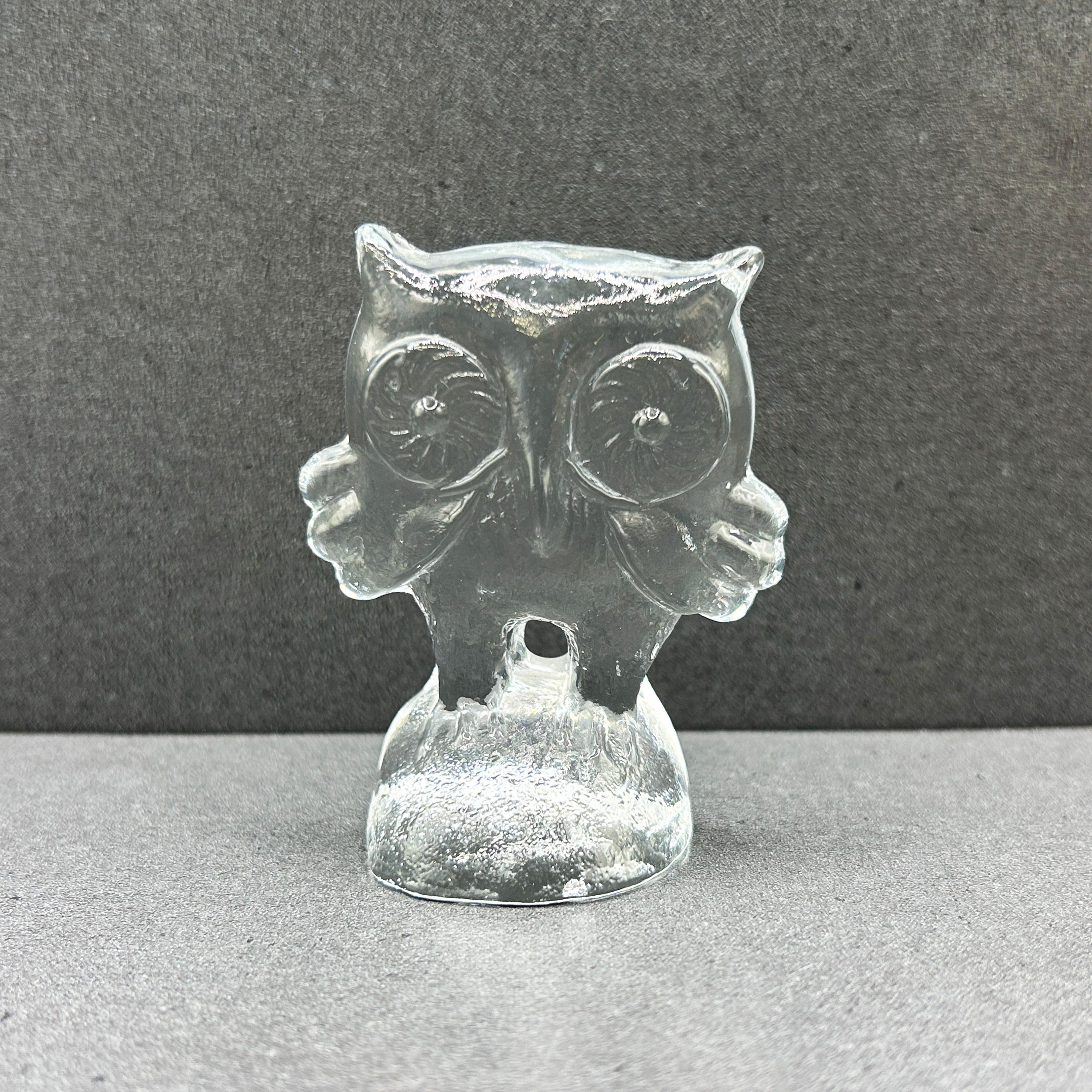 Vintage Boda Glass Owl by Bertil Vallien | Scandinavian Art Glass | Zoo Series