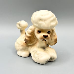 Vintage Keramik Französische Pudel Figur: Hergestellt in Japan