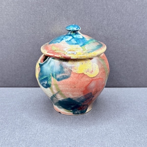 Hand-Thrown Stoneware Honey Pot | Canadian Vintage Glazed Kitchenware
