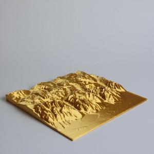 Imprimer en 3D le modèle de carte topographique du parc national de Grand Teton, Wyoming