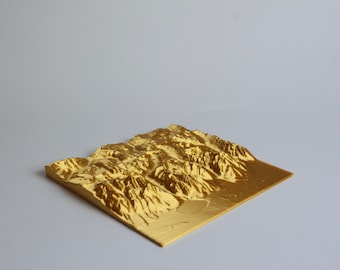 Model mapy topograficznej Parku Narodowego Grand Teton wydrukowany w 3D Wyoming