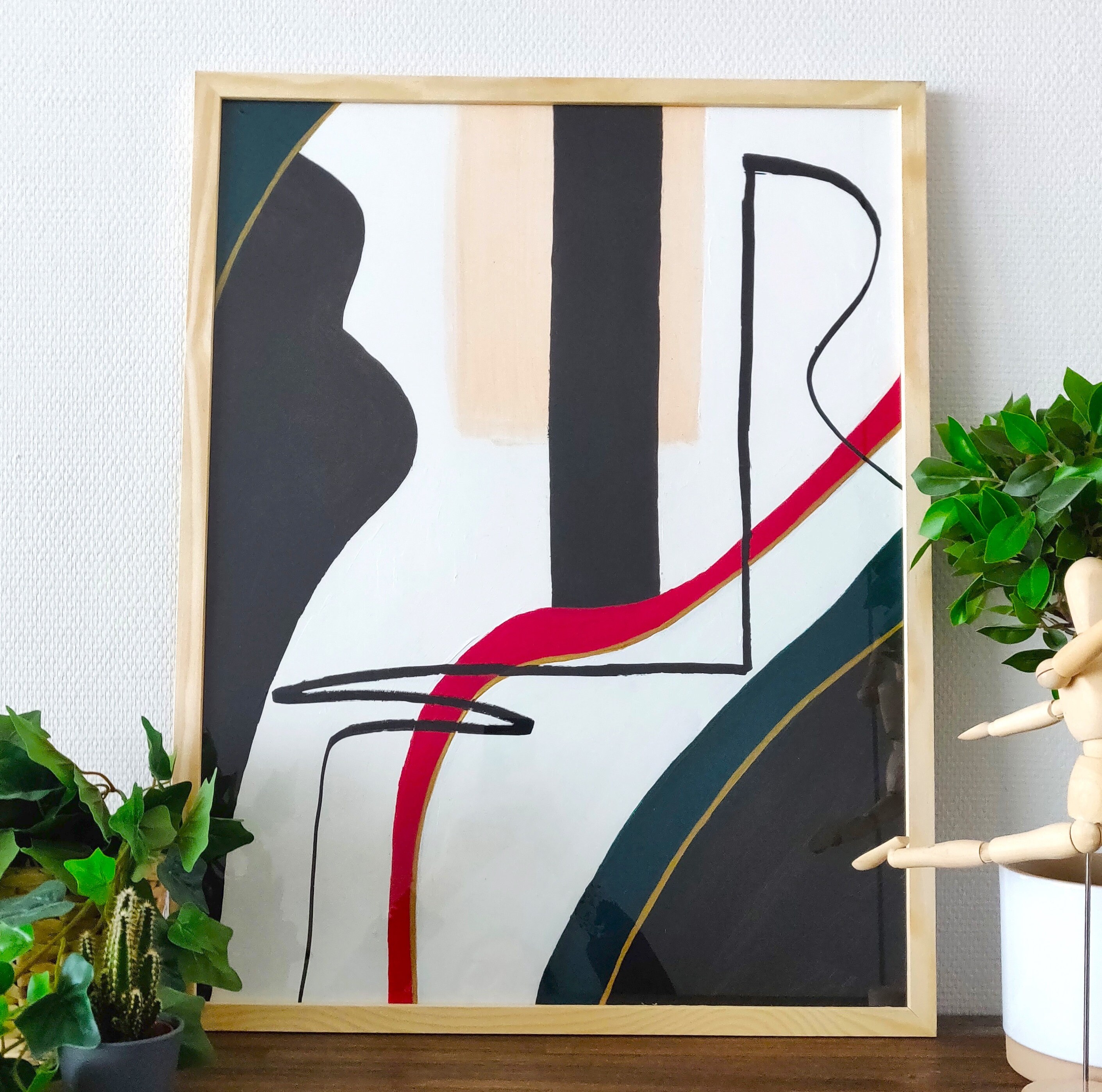 Abstract Art Acrylic Painting 65x50cm Wall Art with Wall Etsy