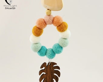 Car Charm | Car air freshener | wool felt | car oil diffuser | wool oil diffuser | monstera leaf | Diffuser| re-usable | eco-friend |