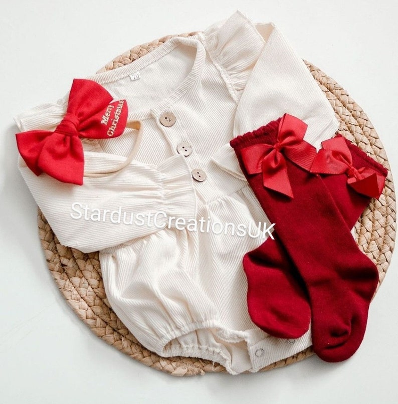 Luxury Personalised Baby Girl Christmas Red Socks Baby Girl Etsy