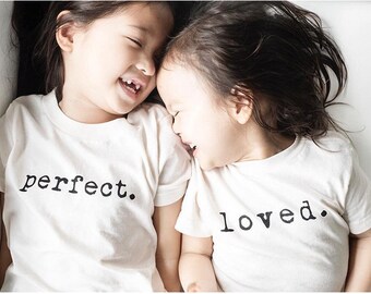 Matching siblings PERFECT T-shirt, Personalised Kids T-shirt, Matching Brother Sister T-shirt, Kids Personalised Tees, Baby Perfect T-shirt