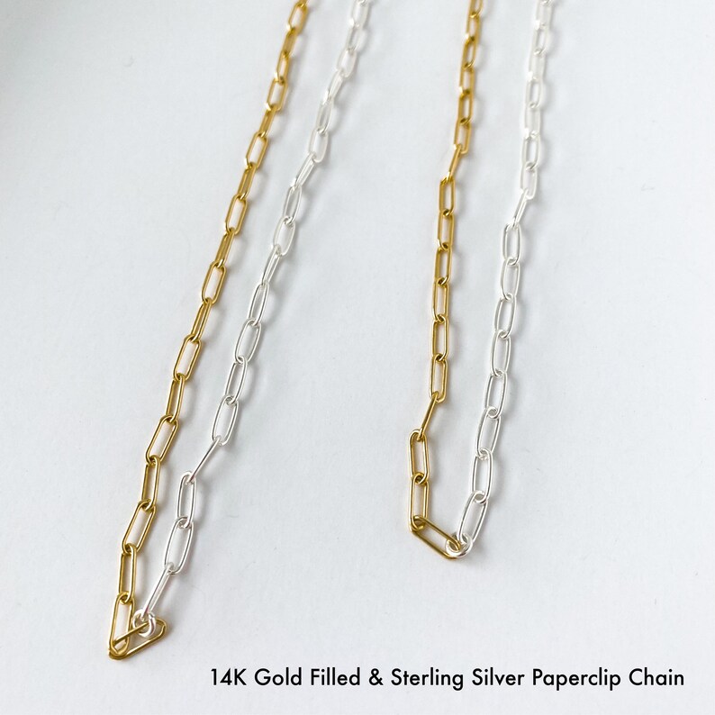 Mixed Metal Chain Anklet, Two Tone Paperclip Link Ankle Bracelet