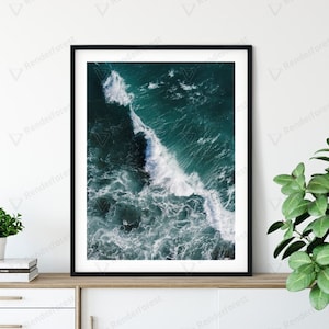 Cartel del océano de la "ruta del jardín" de Sudáfrica Arte aéreo del viaje | Arte de pared digital imprimible | naturaleza | Marcos de pared