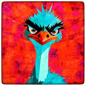 Emu australischer Strauß, lustiger australischer Vogel Foundation Paper Piecing Quilt Muster, FPP, Schnittmuster grumpy emu
