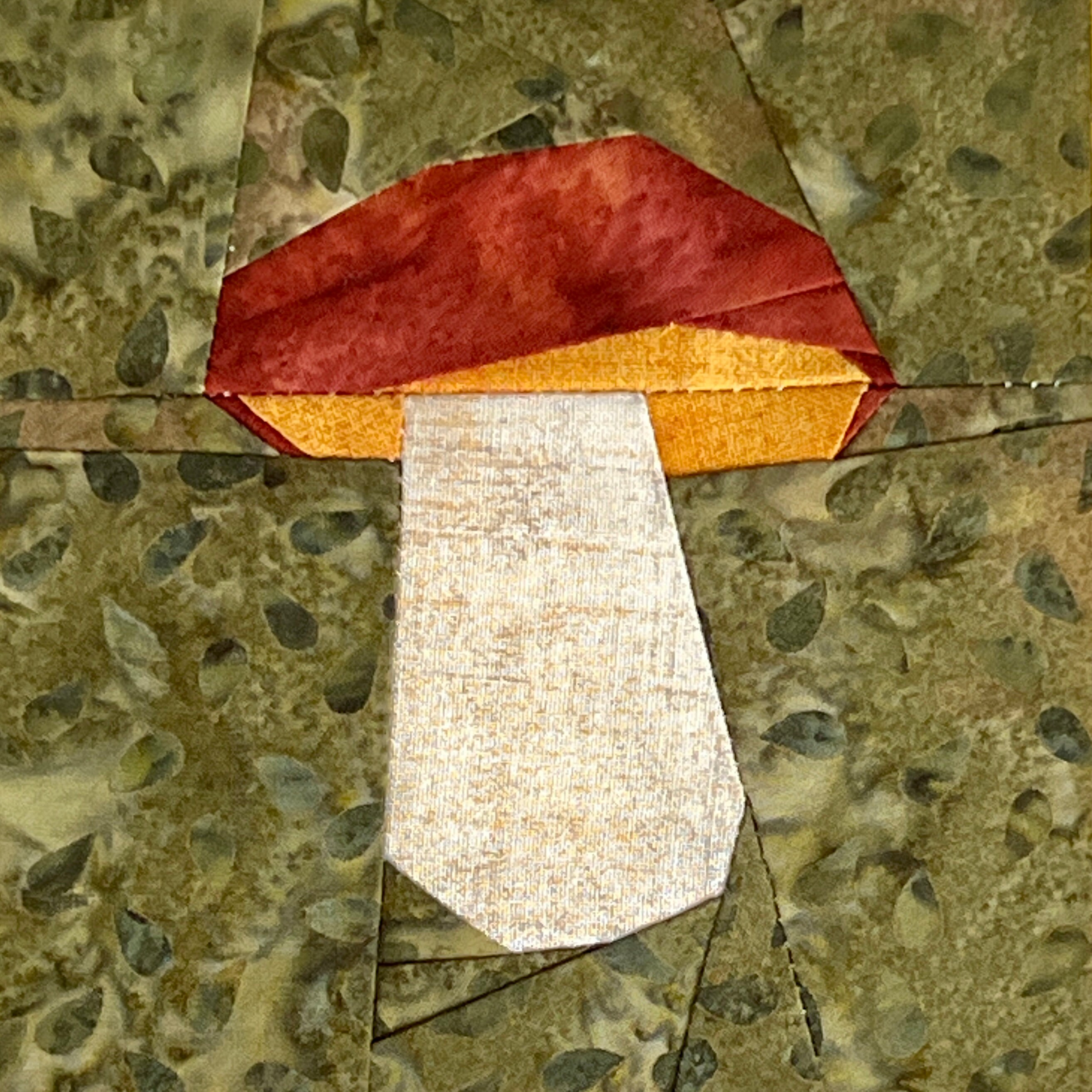 Digital FPP Mushroom, Fall Foundation Paper Piecing Quilt Pattern, FPP Pattern, Quilt Sewing Pattern