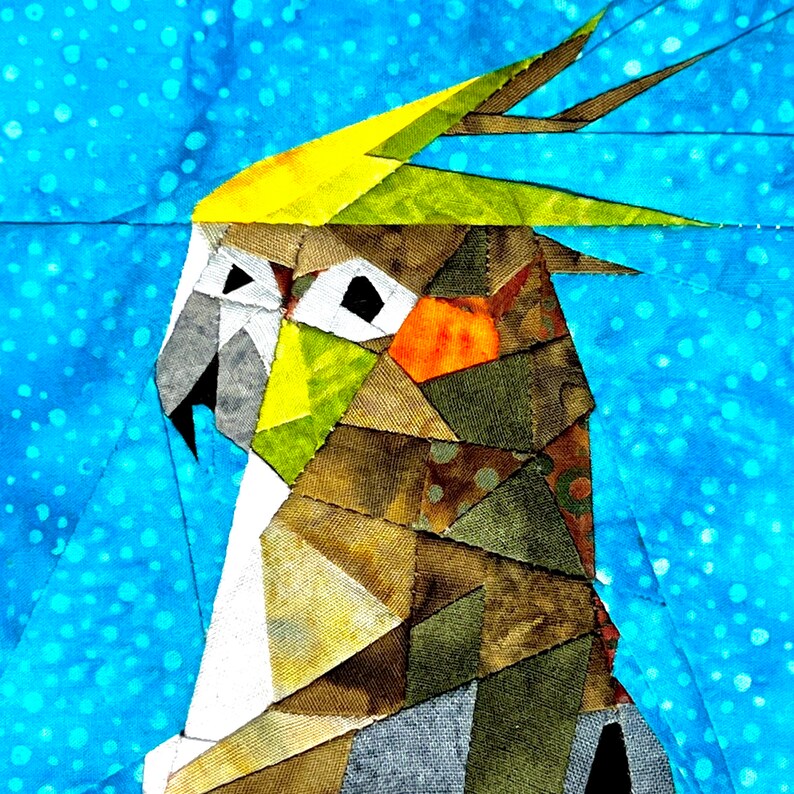 Patchwork Parrot My Feathered Friend, the Cockatiel - Parrot / Cockatoo Foundation Paper ...