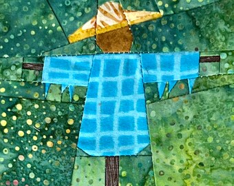 Digital FPP Halloween Scarecrow, Fall Foundation Paper Piecing Quilt Pattern, FPP Pattern, Quilt Sewing Pattern