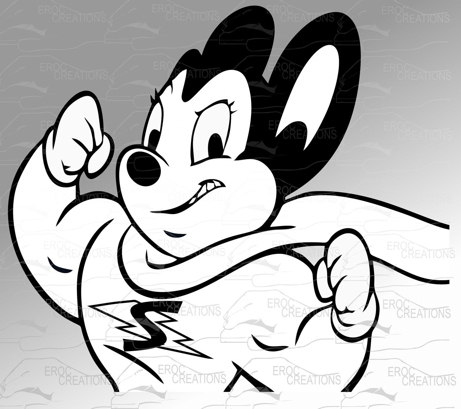 Mighty Mouse vector digital clipart jpg Mighty Mouse vector Etsy