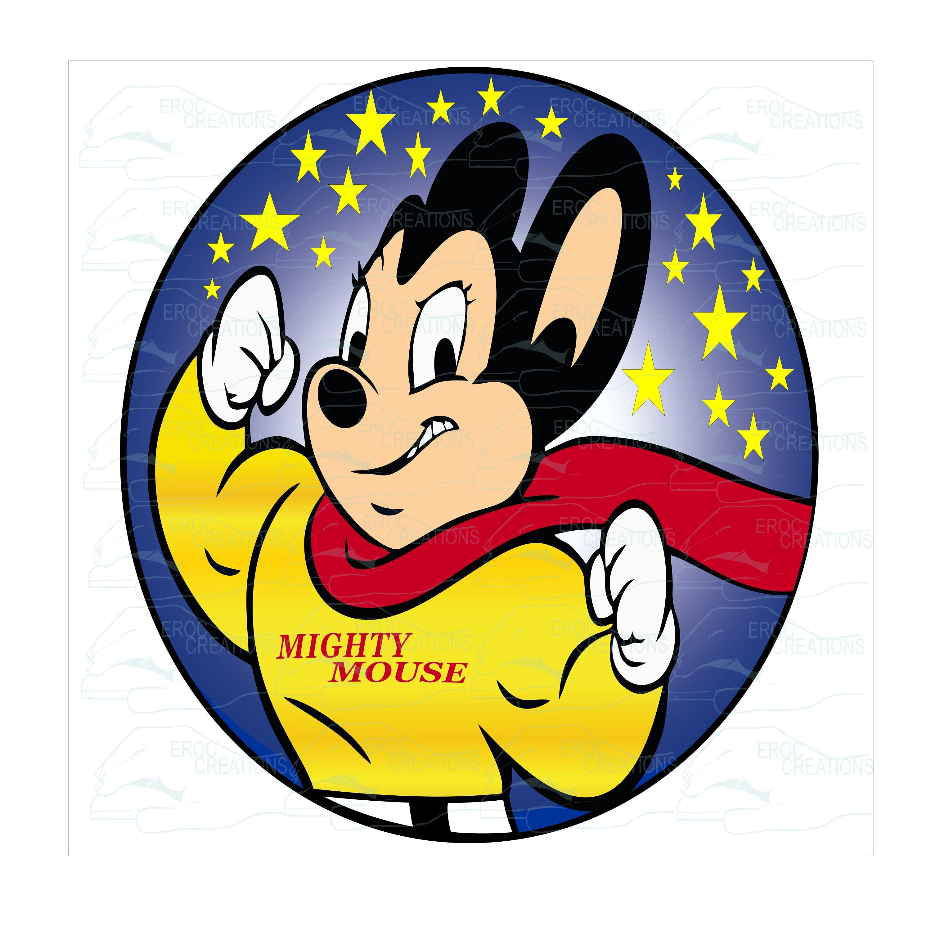 Mighty Mouse vector digital clipart jpg Mighty Mouse vector | Etsy