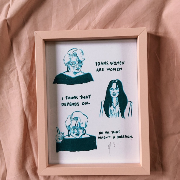 Trans Women Are Women / Trans Men Are Men Limited Edition Risograph Print