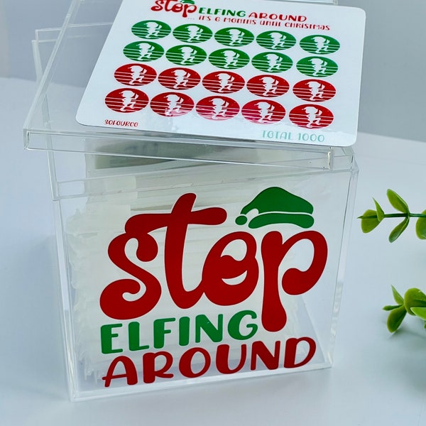 Christmas Savings, Stop Elfing Around, Clear  Acrylic Box, Savings Challenge, 6 Months Until Christmas