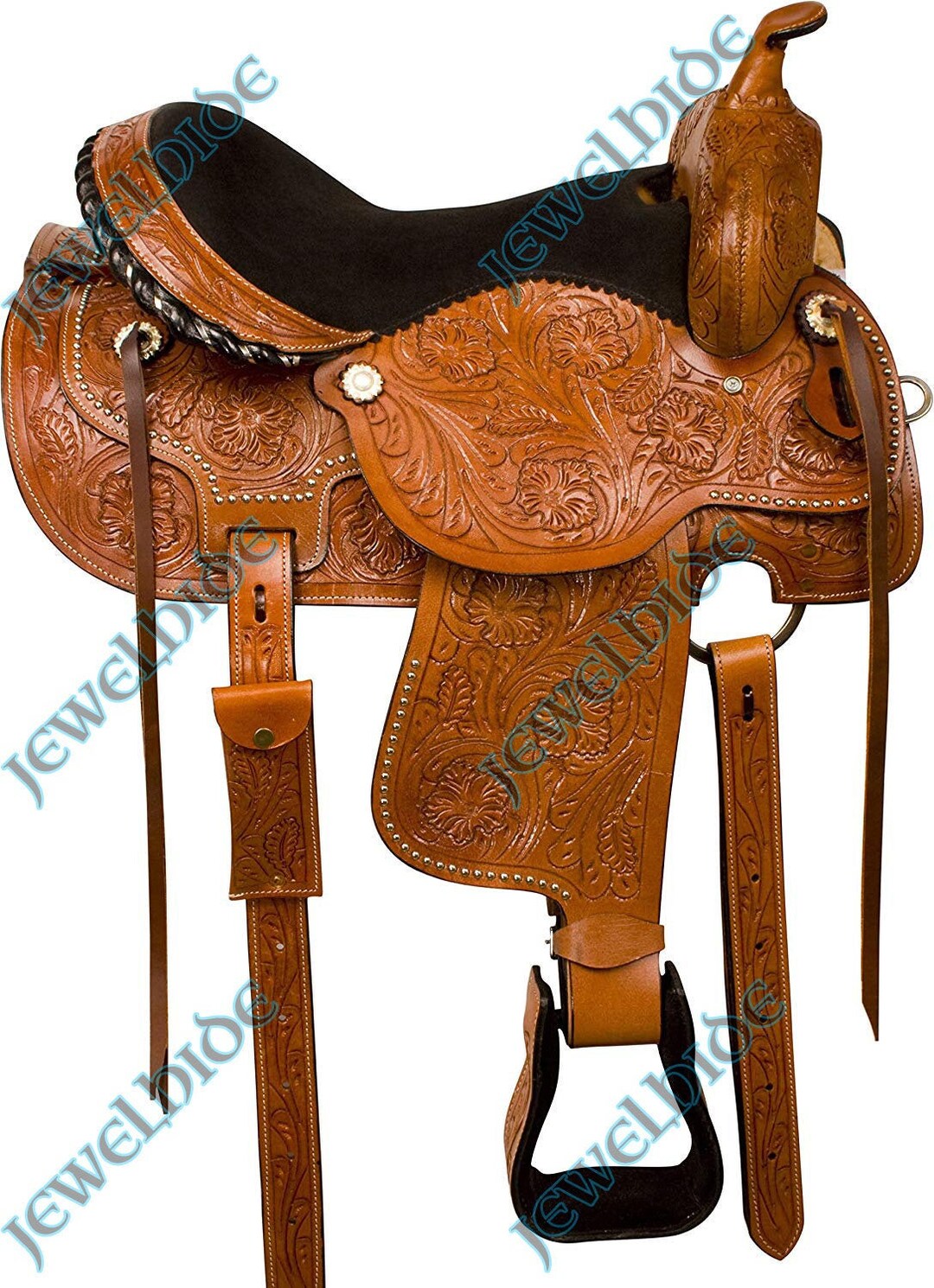 Selle Western Barrel Racing En Cuir - Taille 18", Neuve, Jeu D'attache Inclus