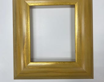 Gold Wood Picture Frame: Beveled Modern Photo Holder (8x10 Photo)