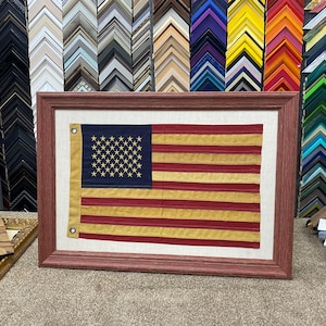 Big Vintage American Flag Framed