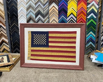 Big Vintage American Flag Framed